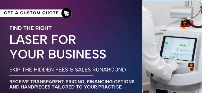 Get custom laser pricing and transparent financing quote for the Astanza Discovery Pico tattoo removal laser.